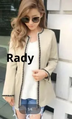 【新品 未使用】♡Radyノーカラー チェーンジャケット フリー♡