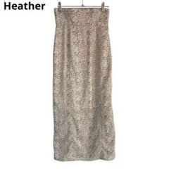 美品　Heather ヘザー 花柄 Iラインロングスカート バックスリット