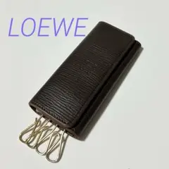 【最終値下げ】ロエベ　4連　キーケース アナグラム キーケース（ペブルグレインカーフ） グレー - LOEWE