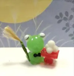 ガラス細工ミニチュア　お月見カエル