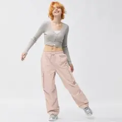 GU カーゴパンツ パラシュートパンツ ピンク