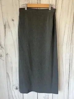 【上品シルエット】グレー タイトロングスカート M相当 裏地付き