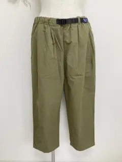 新品　プードゥドゥ　プラバックルベルトパンツ　八分丈　カーキ　M