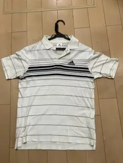 adidas ストライプ ポロシャツ ホワイト　メンズM