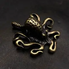 144 真鍮 置物 タコ たこ 蛸 ビンテージ 風水 開運 金運 グッズ