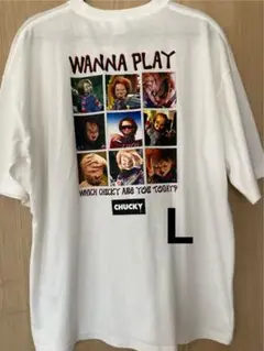 新品　L チャッキー　 Tシャツ ホワイト　白　メンズ　チャイルドプレイ　ホラー