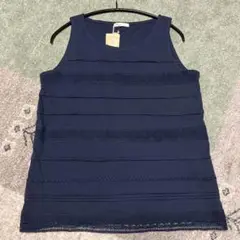 【新品未使用】studio CLIP サンダンレースタンクトップ　ネイビー