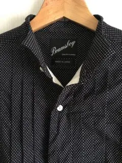 BEAMS BOY 日本製 ドット柄 ネイビー　ホワイト　長袖シャツ　トラッド