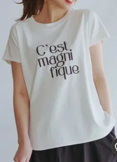 【洗える/汗ジミ防止】BEAUTY FORM ロゴ刺繍フレンチスリーブTシャツ