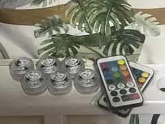 LEDミニライト グラデーション6個セット　リモコン2