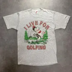 90s USA製 ヴィンテージ ゴルフ ファニーデザイングレーTシャツLサイズ