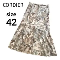 CORDIER コルディア◇花柄 フレアロングスカート マーメイド 大きいサイズ