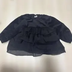 黒 フリル付き 長袖シャツ 90cm