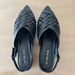 HIMIKO ブラックレザーサンダル 23.5