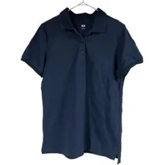 UNIQLO ストレッチカノコポロシャツ　レディース　半袖　ネイビー　綿　M