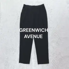 GREENWICH AVENUE♡とろみテーパードパンツ M ブラック タック♪