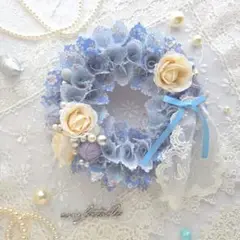 布リース*cherish　 blue*