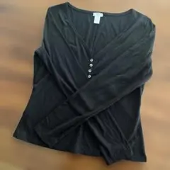 《⭐️タイムセール⭐️》黒いリブ素材の長袖Tシャツ