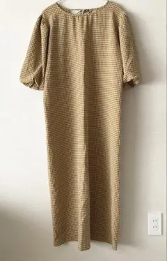 LOWRYS FARM チェックバルーンスリーブワンピース