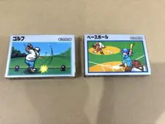 ゴルフ 野球の銀箱2本セット 任天堂ファミコン名作 昭和レトロ NES FC