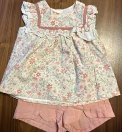 着1超美品⭐︎ハワイピンク花柄セットアップ/80〜90サイズ