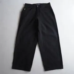 90s Timberland バギーデニムパンツ 黒 革パッチ ゴールデンサイズ