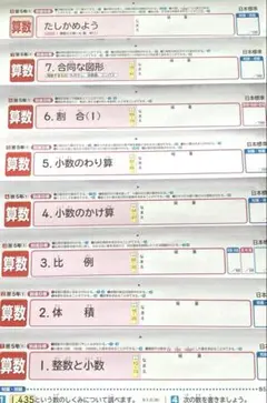 小学5年　算数　1学期　カラーテスト　啓林館　日本標準