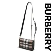 新品 BURBERRY チェック&レザー クロスボディバッグ
