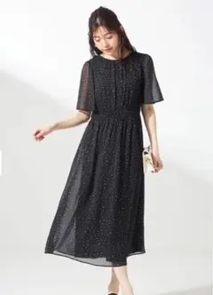 anysis【洗える】シアーパターン ワンピース　ドッド