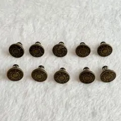 ジーンズ 調整ボタン ジーンズボタン ピン 金属ジーンズ 銅色 10個