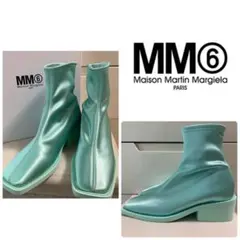 MM6 マルタンマルジェラ ミントサテン ショートブーツ