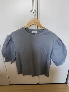 OPAQUE.CLIP ブルーグレー パフスリーブ Tシャツ