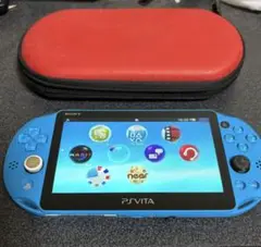 PS Vita 本体 青色 + 赤いケース