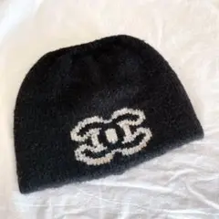 CHANEL ニット帽 ブラック ネイビー