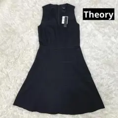 新品タグ付き✨Theory レースラインＶネックワンピース　リネン　シルク　M