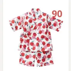 お値下げ　ファミリア　甚平　りんご　90