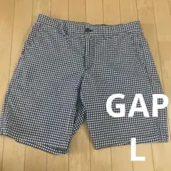 GAP 33インチ　Lサイズ　チェック柄ネイビーパンツ