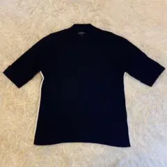 【極美品】バーバリーゴルフ 半袖ニット クルーネック 黒 L レディース
