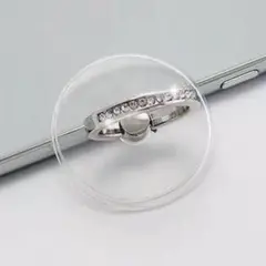 【サークル・ラインストーン付】スマホリング透明