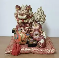 超美品　九谷焼　大型の唐獅子　打出の小槌 九谷焼 獅子 唐獅子 打ち出の小槌 球獅子 和風置物 - メルカリ