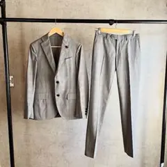u003c¥154,000u003eLARDINI グレー グレンチェック ブートニエール付