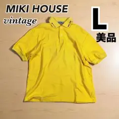 【美品】ミキハウス　ヴィンテージ　半袖ポロシャツ　ロゴ刺繍　L