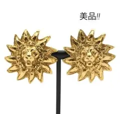 Y1567 美品!! シャネル ココマーク ライオン クリップ式 イヤリング