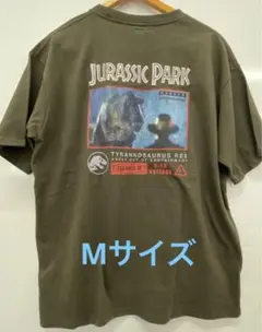 ジュラシックパーク　半袖　Tシャツ Mサイズ カーキ　濃黄緑　恐竜　ジュラパ