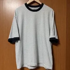 BEAUTY & YOUTHミジンボーダー リンガー Tシャツ