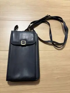 スマホショルダーバッグ 黒　財布