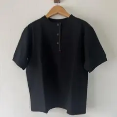 PAR ICI ヘンリーネックボタン付きTシャツ　ブラック新品未使用