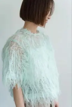 roughlow ラフロー　airy fringe sheer tops