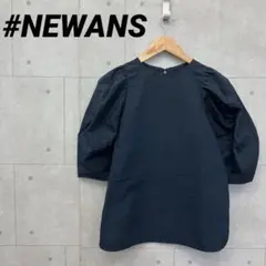 #NEWANS ハッシュニュアンス パフスリーブブラウス レディース 紺