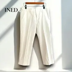 イネド【7】パンツ クロップド　オフホワイト ストレッチ きれいめ r212